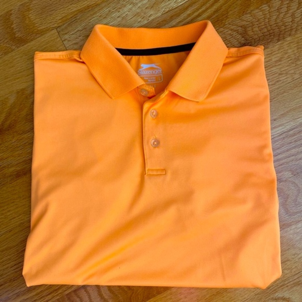 Slazenger Performance Polo, Boy’s (L) Color Neon Orange.  Excellent Condition.